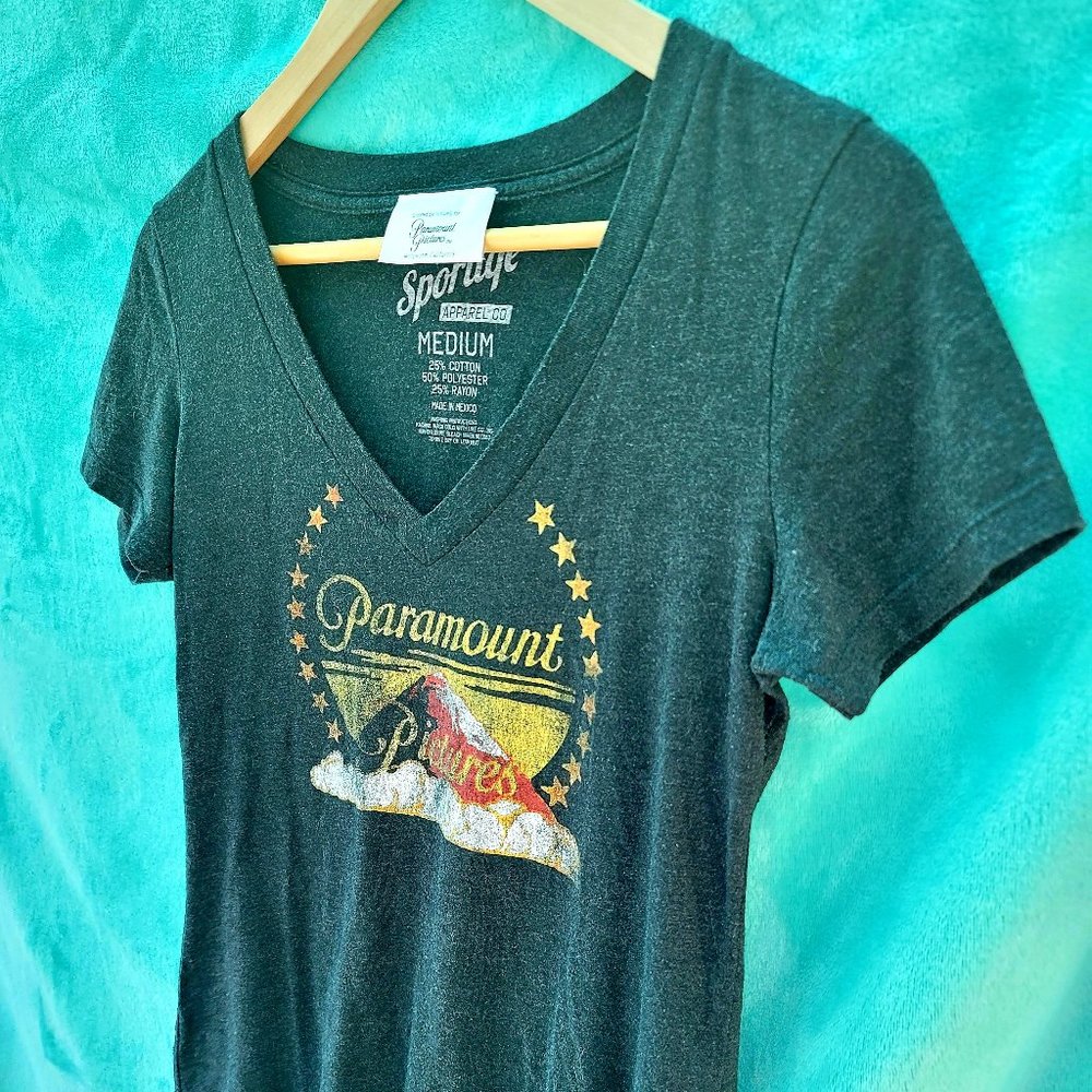 NEW Paramount Pictures women's black v-neck t-shirt size medium